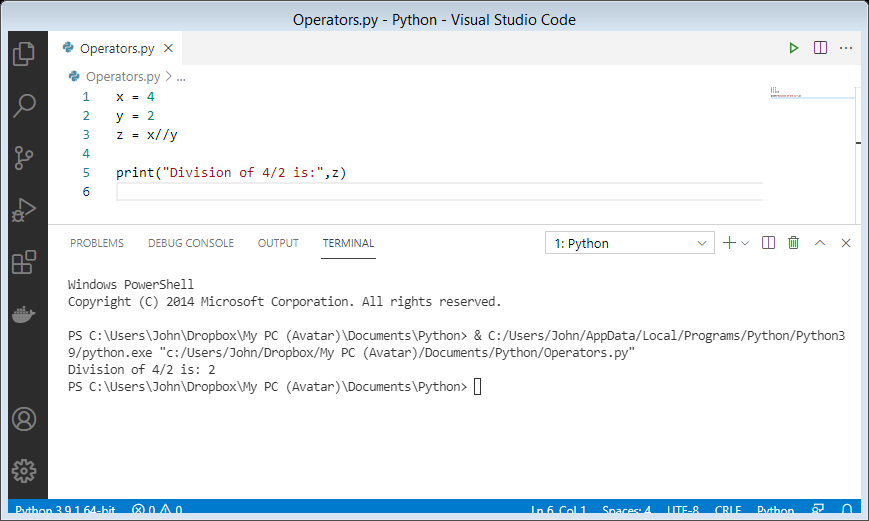 python-arithmetic-operator