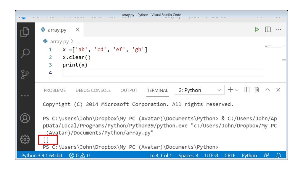 python-arrays-method
