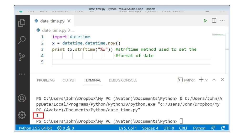 python-strftime-method