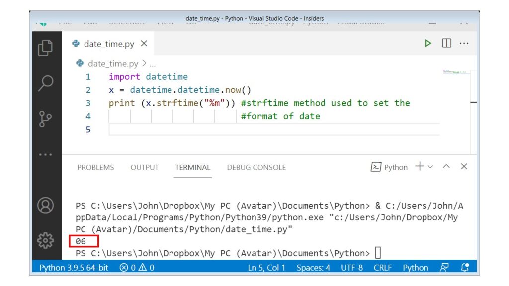 python-strftime-method