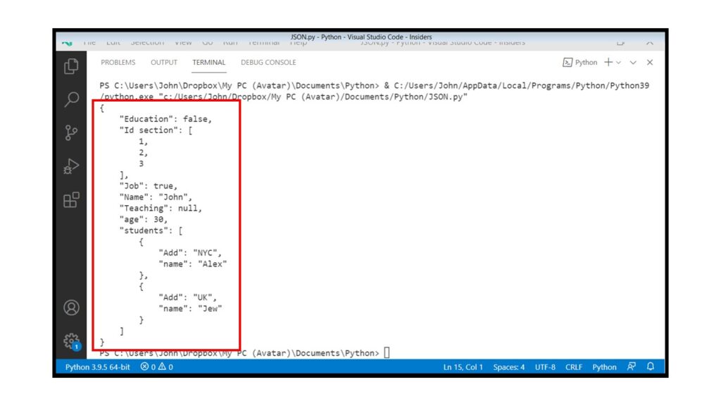 python-json-object