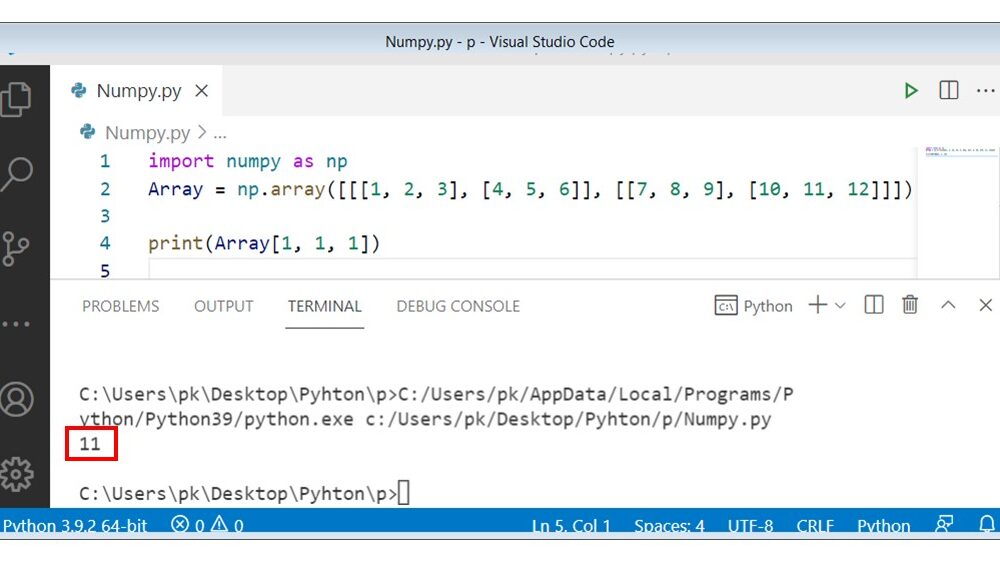 Python NumPy Indexing